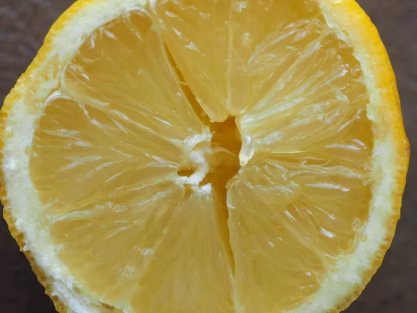 Sliced Yellow Lemon Citrus Limon Fruit Vegetarian Food — Stock Photo, Image