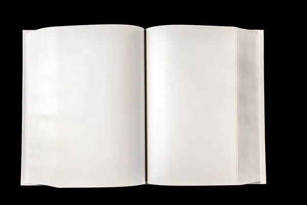 Diccionario Blanco Abierto Maqueta Libros Aislado Negro Vista Superior — Foto de Stock