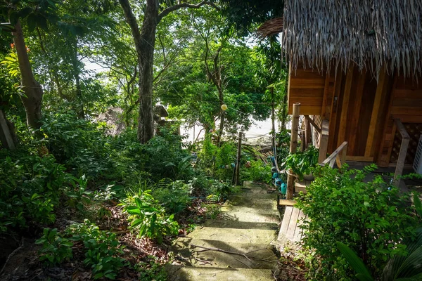 Traditionele Tropische Hut Sunset Beach Koh Lipe Thailand — Stockfoto