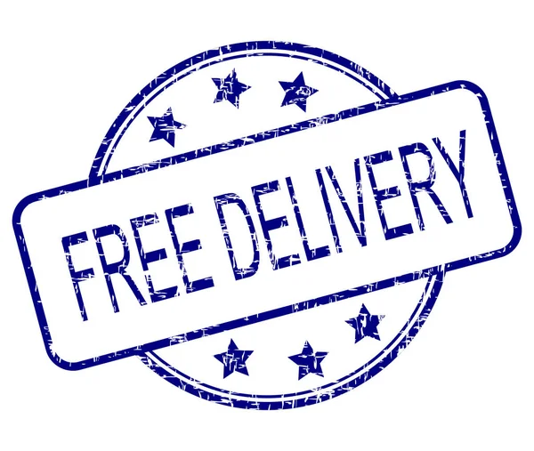 Blue Free Delivery Rubber Stamp Illustration Picture —  Fotos de Stock