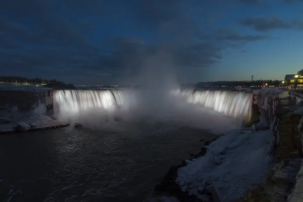 Amérique Nord Canada Chute Illuminée Aux Chutes Niagara — Photo