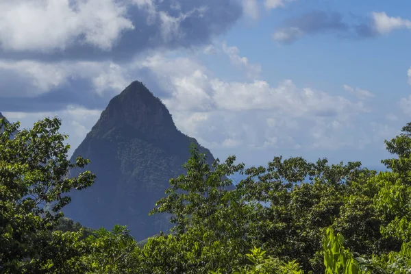 Karibské Moře Svatá Lucie Twin Pitons Poblíž Soufriere — Stock fotografie