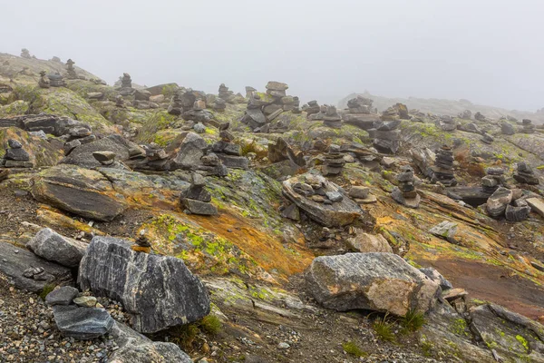 Noth Noruega Verano Montaña Nublado Tundra Escena —  Fotos de Stock