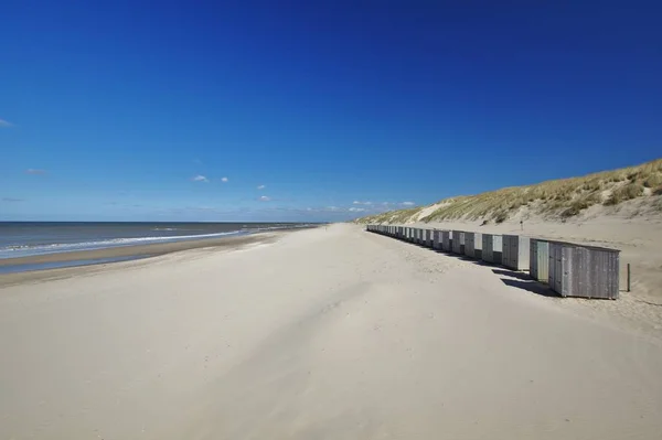 Morze Północne Piaszczysta Plaża Domy Plaży Wydmy Julianadorp Aan Zee — Zdjęcie stockowe