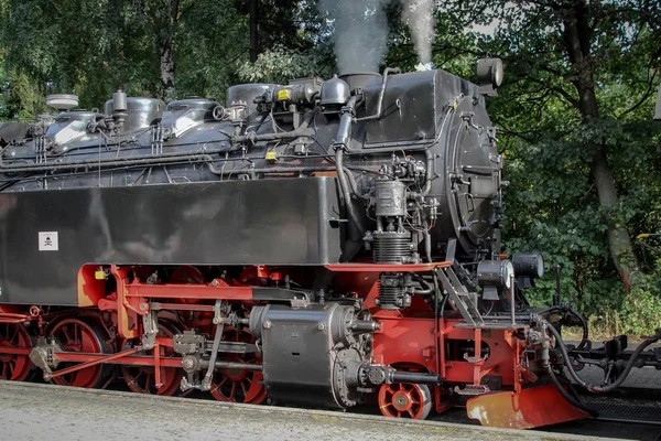 Een Oude Smalspoor Stoomlocomotief — Stockfoto