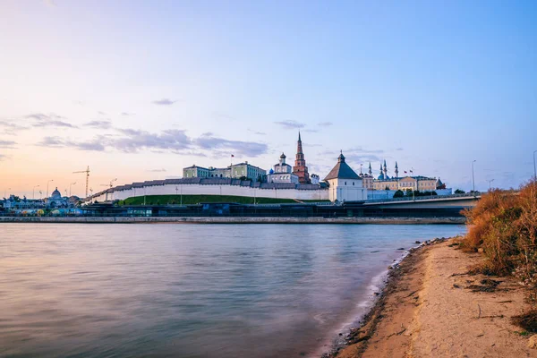 Východ Slunce Řece Kazan Kremlu Kazanka — Stock fotografie