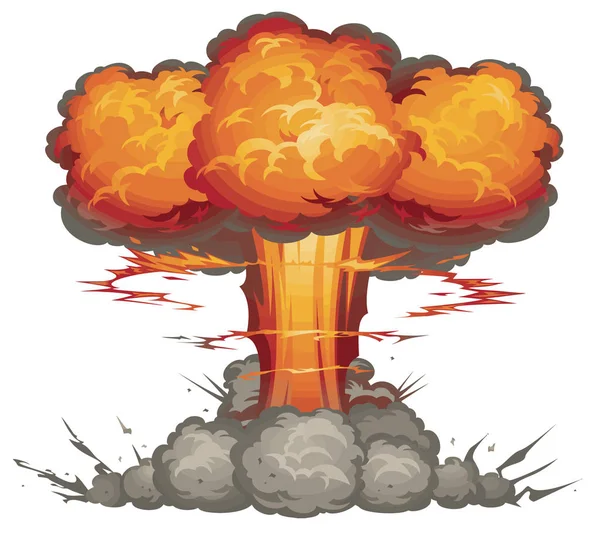 Explosión Bomba Destrucción Nuclear Humo Radiación Explosión Ilustración —  Fotos de Stock