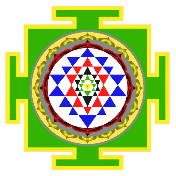 Mandala Arte Illustrazione Spirituale Simmetrica — Foto Stock