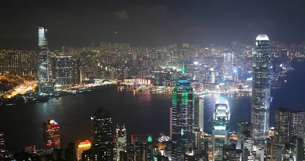 香港维多利亚山顶 2018年11月7日 香港城市夜景 — 图库照片