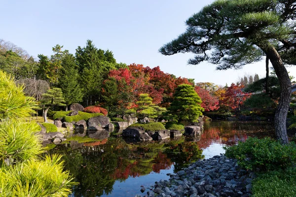 Japansk Trädgård Med Höst — Stockfoto