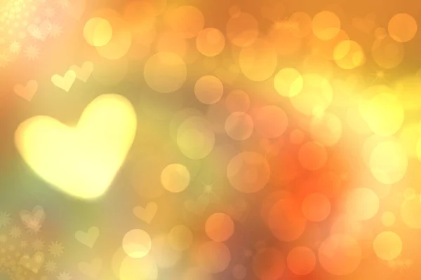 Streszczenie Świąteczny Rozmycie Jasnożółty Pomarańczowy Pastel Tło Żółtym Serca Miłość — Zdjęcie stockowe