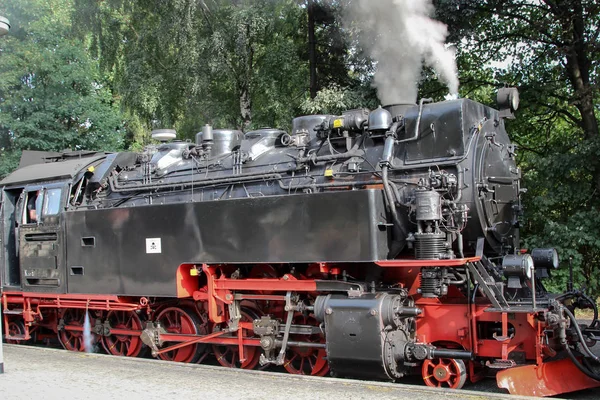 古い狭軌蒸気機関車は — ストック写真