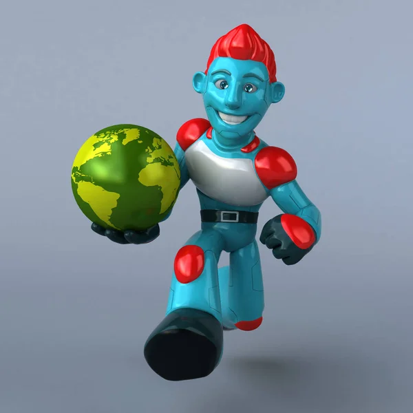 Cute Robot, Colorful 3D Illustration
