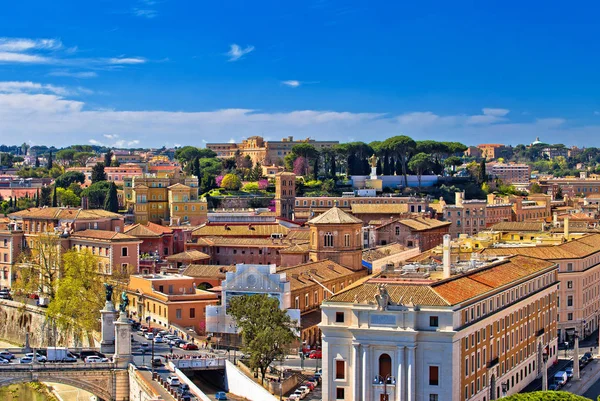 Римські Дахи Барвистий Міський Пейзаж Панорамний Вид Столиця Італії — стокове фото
