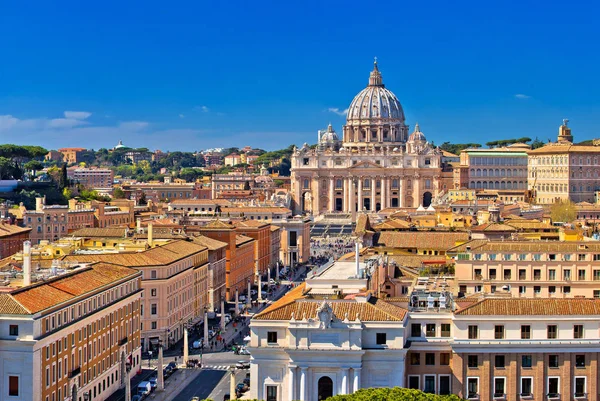 Римські Дахи Місто Ватикан Панорамний Вид Столиця Італії — стокове фото