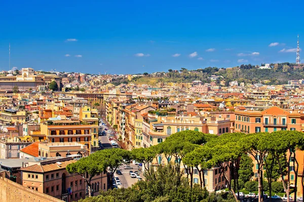 Римські Дахи Барвистий Міський Пейзаж Панорамний Вид Столиця Італії — стокове фото