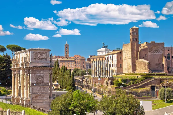 Roma Tarihi Roma Forumu Doğal Bahar Manzarası Forum Romanum Konstantin — Stok fotoğraf