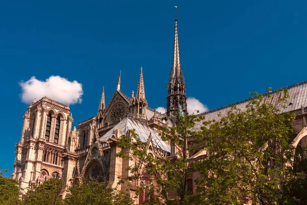 Torre Torre Direita Telhado Catedral Notre Dame Destruída Incêndio 2019 — Fotografia de Stock