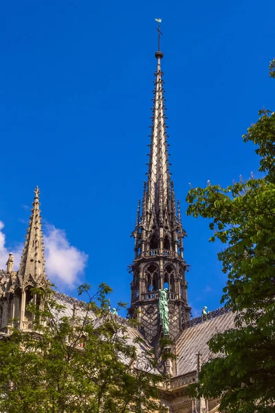 Spire Cathedral Notre Dame Originally Place 13Th 18Th Centuries Recreated — Stock Photo, Image