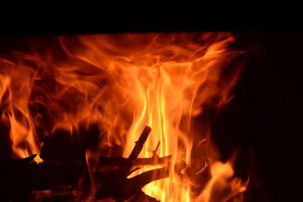 Fire in the fireplace, log fire, Costa Blanca, Spain