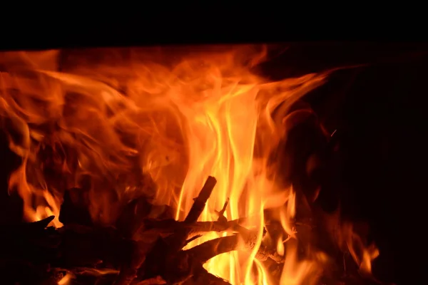 Fire in the fireplace, log fire, Costa Blanca, Spain