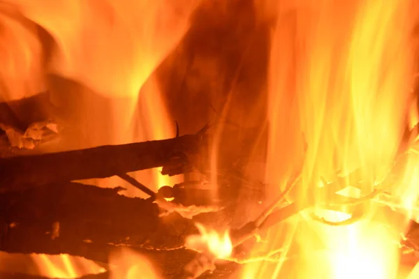 暖炉の火 ログ火災 コスタ ブランカ スペイン — ストック写真
