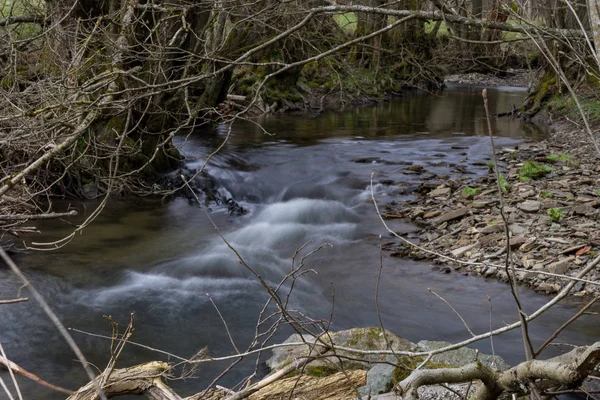 Esposizione Temporale Del Fiume Chiamato Orke Nella Valle Orketal — Foto Stock