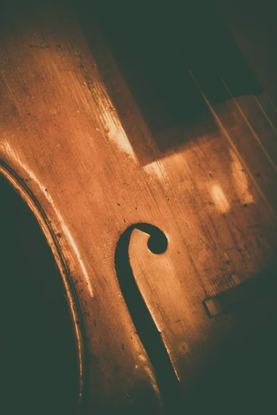 Close Shot Double Bass Hole — Stock Photo, Image