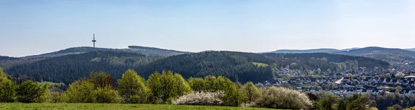 Panorama Siegerland Montanhoso — Fotografia de Stock