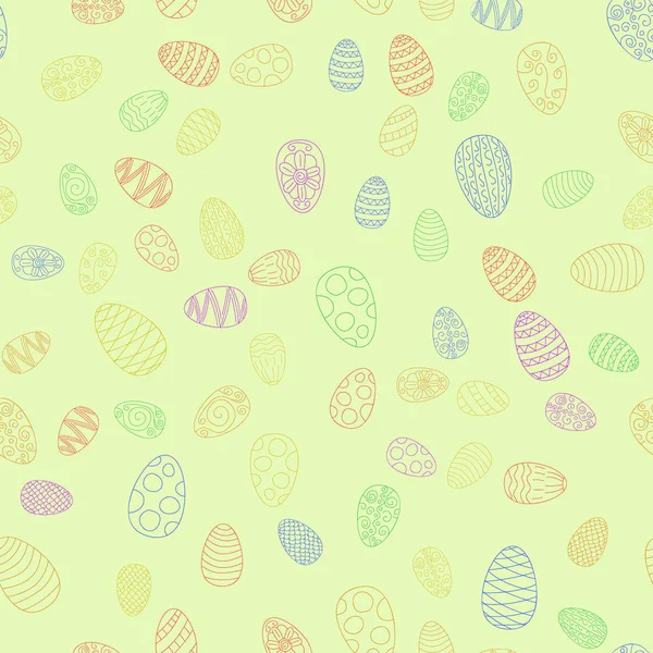 Doodle Uova Pasqua Modello Caotico Senza Soluzione Continuità — Foto Stock