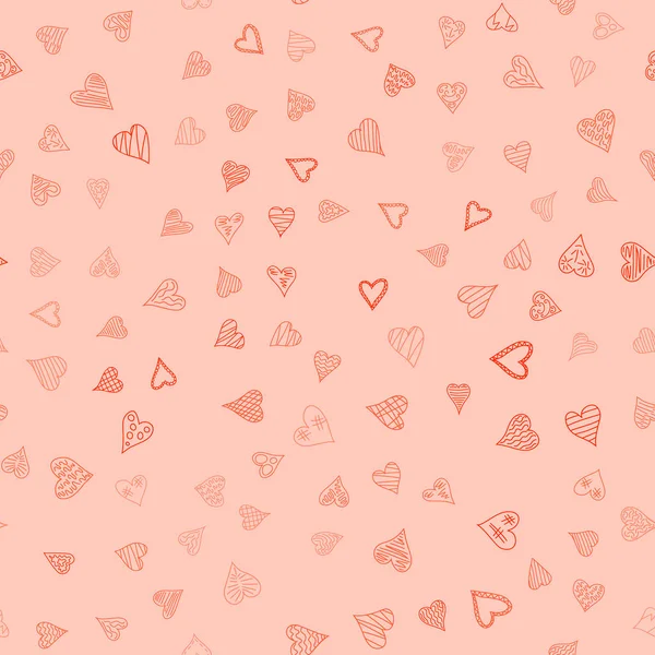 Chaotic Colored Doodle Hearts Seamless Pattern Valentine Day — Stok fotoğraf