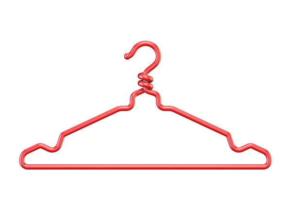 Red Plastic Clothes Hanger Render Illustration Isolated White Background — Stock Photo, Image