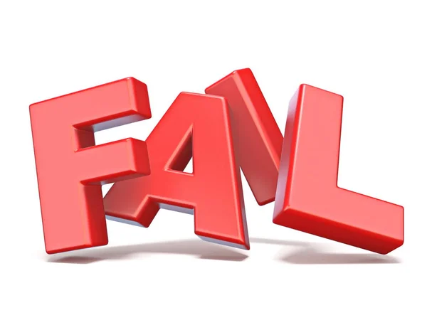 Fail Red Text Render Illustration Isolated White Background — Stock Photo, Image