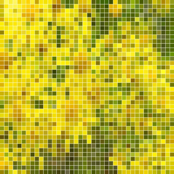 Abstrakcyjne Kwadratowe Tło Mozaiki Pikselowej Zielone Żółte — Zdjęcie stockowe