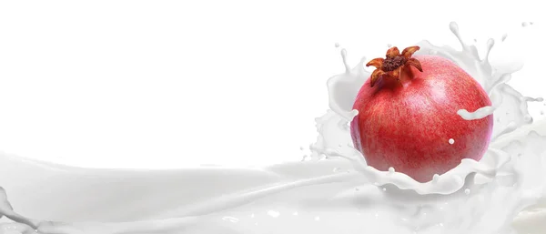 Gránátalma Gyümölcs Egy Megszórjuk Édes Joghurt — Stock Fotó