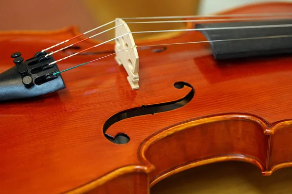 Violon Sur Table Bois — Photo