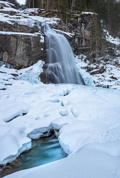 Cascada Krimml Pinzgau Austria Invierno —  Fotos de Stock