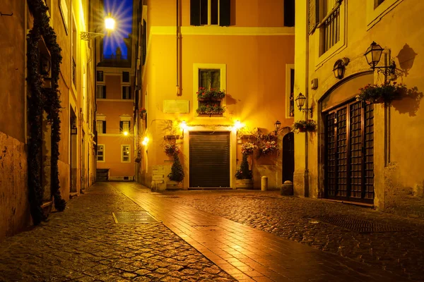 Alte Straße Von Rom Bei Nacht Italien — Stockfoto