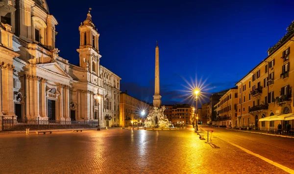 Fontana Del Moro Piazza Navona Italy — 스톡 사진
