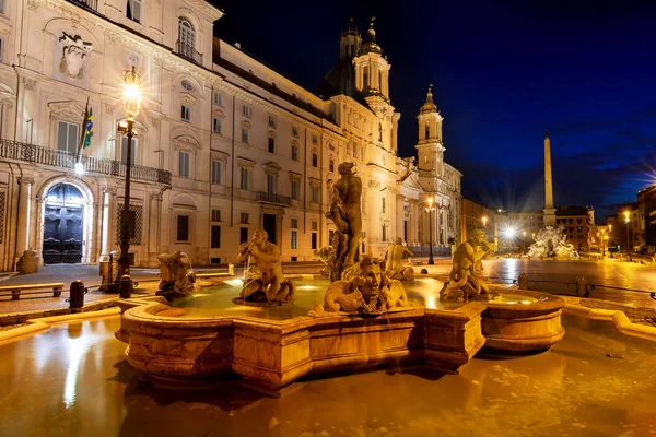Фонтана Дель Моро Площади Навона Риме Италия — стоковое фото