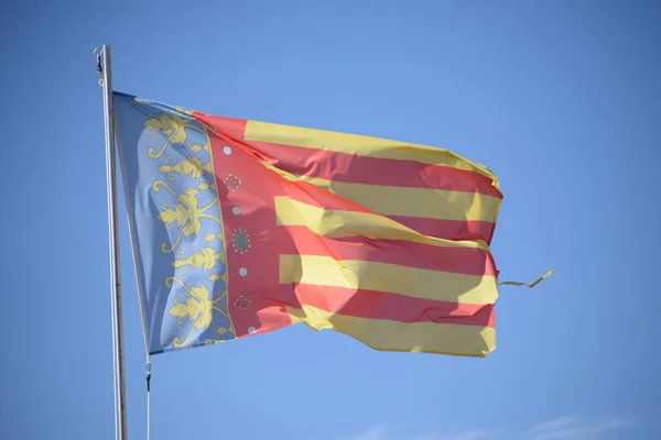 Mallorca Vlag Wind Spaanse Lucht Spanje — Stockfoto