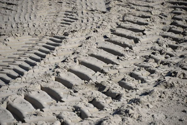 Däckspår Sandstranden Provinsen Malaga Spanien — Stockfoto