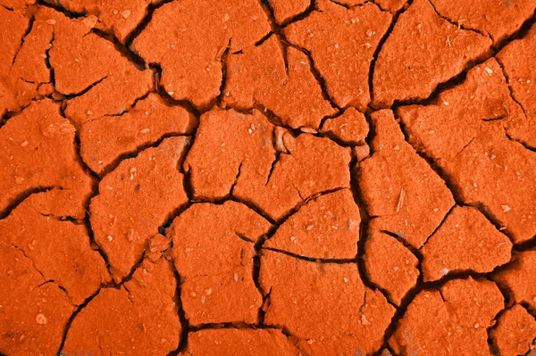 Dry Crackinged Land Red Colour Arid Desert — Stock Photo, Image