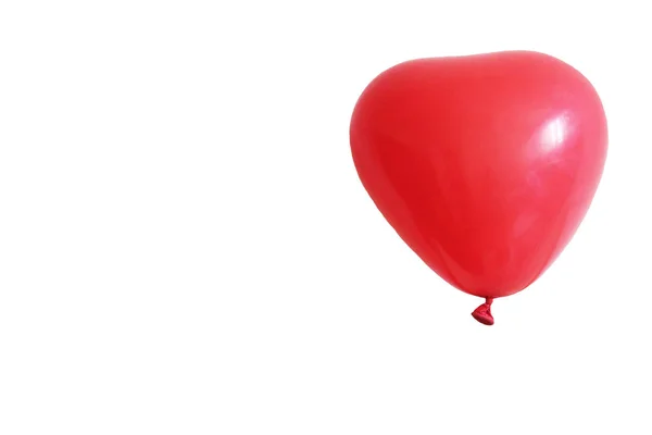 Balão Coração Vermelho Isolado Fundo Branco — Fotografia de Stock