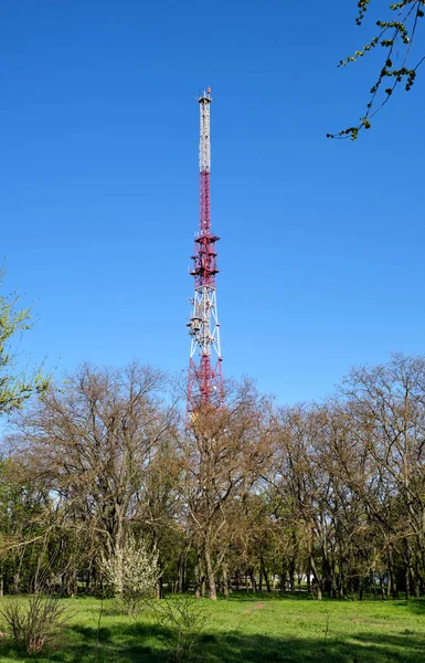 Πύργος Τηλεόρασης Στο Πάρκο Μια Καλοκαιρινή Μέρα Ουκρανία Πόλη Kherson — Φωτογραφία Αρχείου