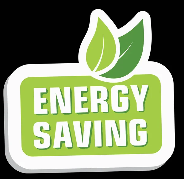Duurzame Energie Elektriciteitsbesparing Groene Bladillustratie — Stockfoto