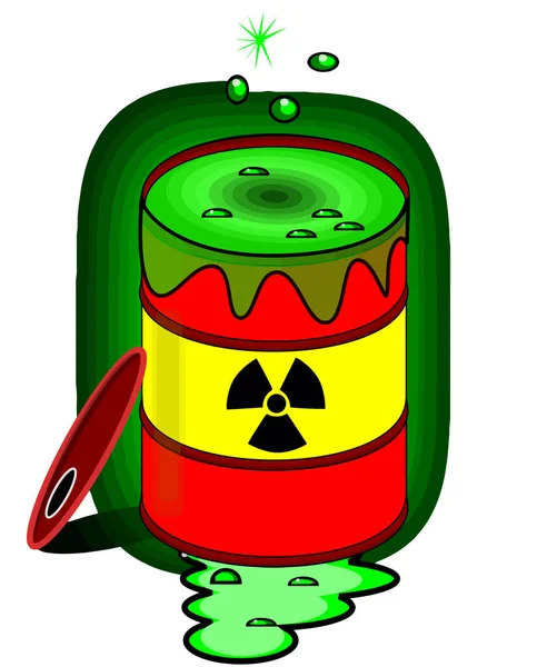 Ilustración Posión Peligro Radiactivo Barril Residuos Tóxicos —  Fotos de Stock