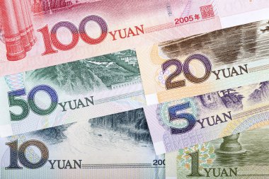 Chinese yuan, a business background with money clipart