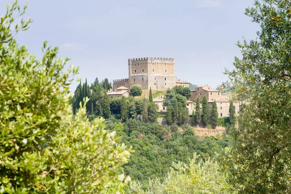 Ripa Orcia Widok Zamek Tuscany Landmark Włochy Pejzaż Włoski — Zdjęcie stockowe