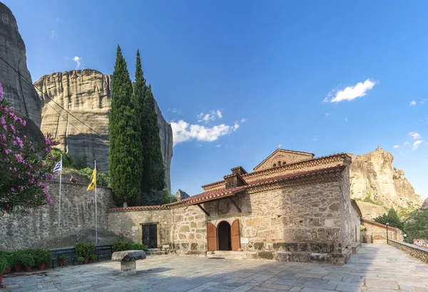 Panoramatický Pohled Nanebevzetí Panny Marie Byzantského Kostela Meteře Kalambaka Řecku — Stock fotografie